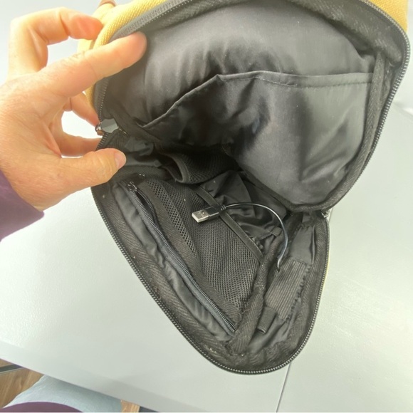 Apex tan crossbody sling travel festival bag with charger connection - Picture 5 of 15